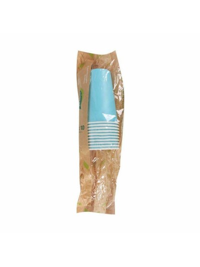 Set of glasses Algon Disposable Cardboard Blue 10 Pieces 350 ml (20 Units)