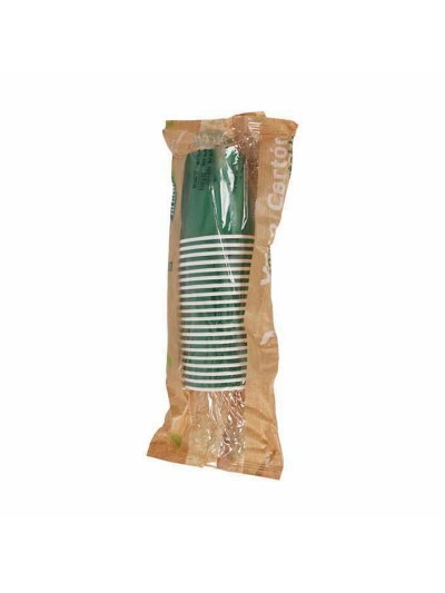 Set of glasses Algon Disposable Cardboard Green 20 Pieces 120 ml (24 Units)