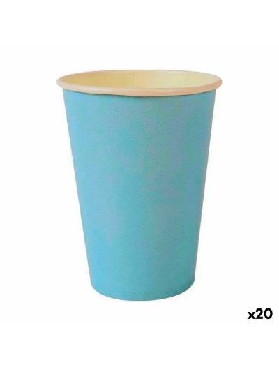 Set de Vasos Algon Desechables Cartón Azul 20 Piezas 220 ml (20 Unidades)