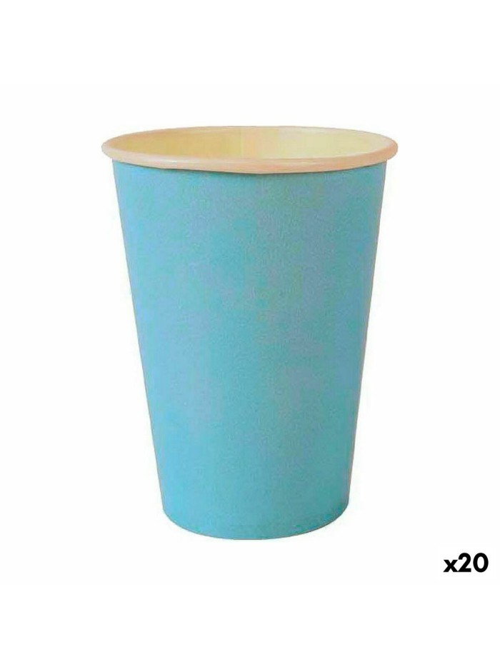 Set de Vasos Algon Desechables Cartón Azul 20 Piezas 220 ml (20 Unidades)
