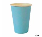 Set of glasses Algon Disposable Cardboard Blue 20 Pieces 220 ml (20 Units)