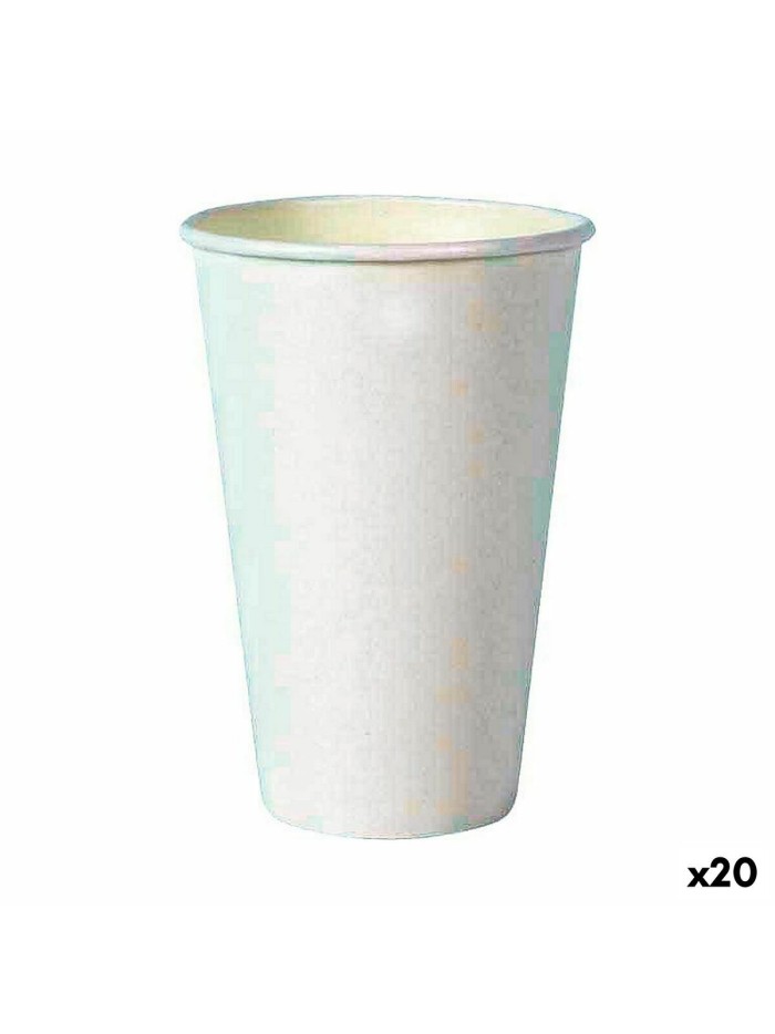 Set de Verres Algon Produits à usage unique Carton 330 ml Blanc 10 Pièces (20 Unités)