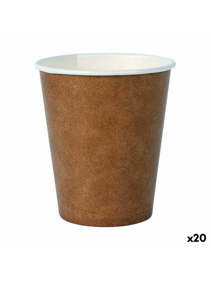 Set de Vasos Algon Desechables Cartón papel kraft 30 piezas 250 ml (20 Unidades)