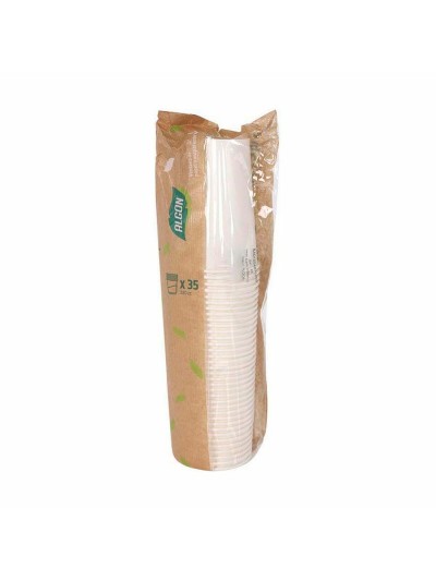 Set of glasses Algon Disposable Cardboard 330 ml White 10 Pieces (20 Units)