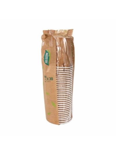 Set of glasses Algon Disposable Cardboard kraft paper 30 Pieces 250 ml (20 Units)