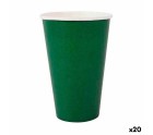 Set de Vasos Algon Desechables Cartón Verde 10 Piezas 350 ml (20 Unidades)