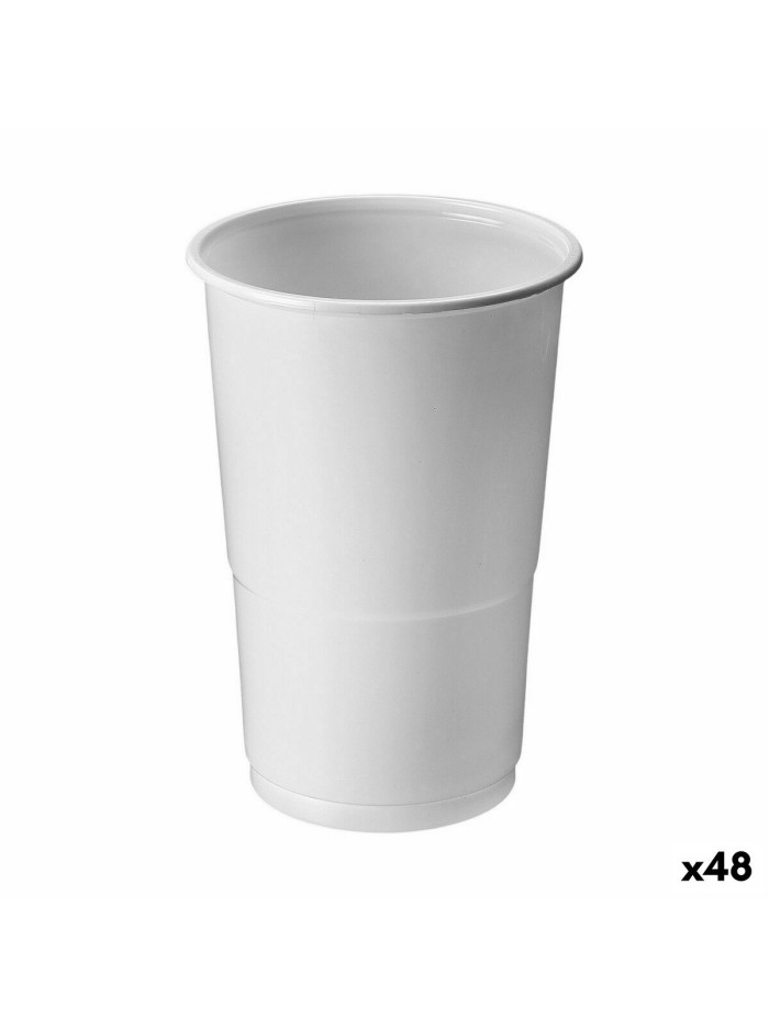 Set de vasos reutilizables Algon Blanco 25 Piezas 250 ml (48 Unidades)
