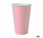Set of glasses Algon Disposable Cardboard Pink 7 Pieces 450 ml (16 Units)