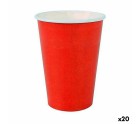 Set of glasses Algon Disposable Cardboard Red 20 Pieces 220 ml (20 Units)