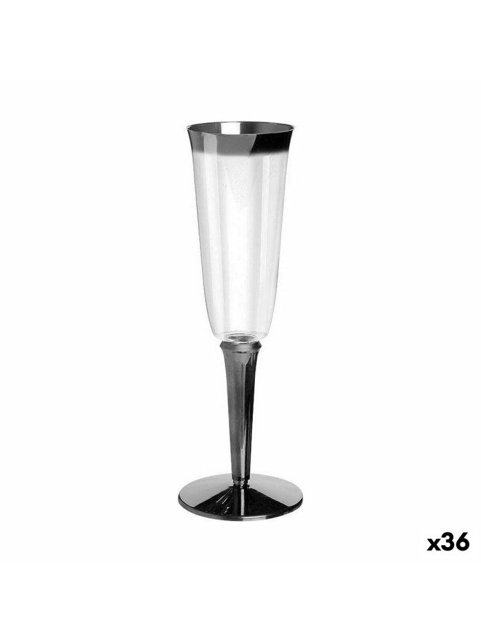 Set of reusable cups Algon Wine cellar Silver 3 Pieces 180 ml (36 Units)