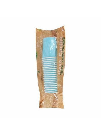 Set of glasses Algon Disposable Cardboard Blue 20 Pieces 120 ml (24 Units)