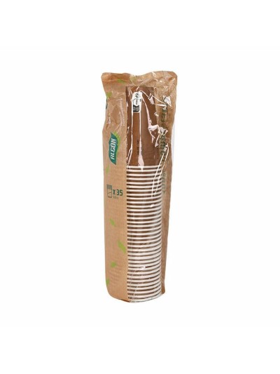 Set de Vasos Algon Desechables Cartón papel kraft 35 Piezas 350 ml (20 Unidades)