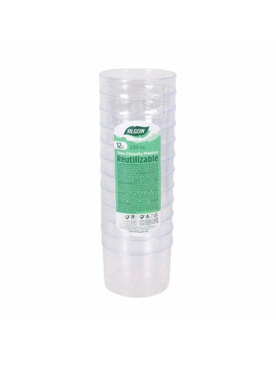 Set de vasos reutilizables Algon 230 ml Plástico 12 Piezas (20 Unidades)