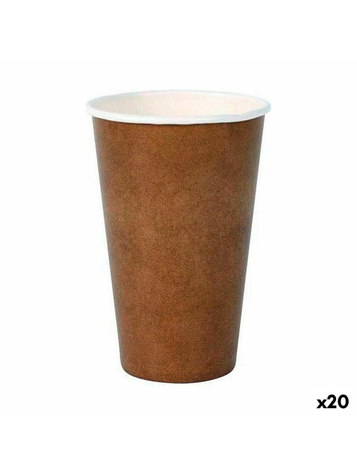 Set of glasses Algon Disposable Cardboard kraft paper 10 Pieces 350 ml (20 Units)
