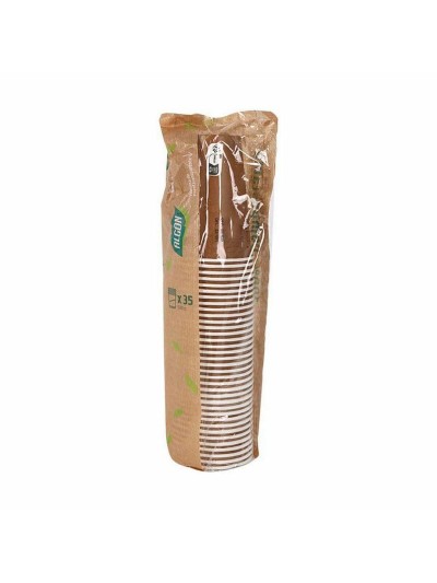 Set of glasses Algon Disposable Cardboard kraft paper 10 Pieces 350 ml (20 Units)