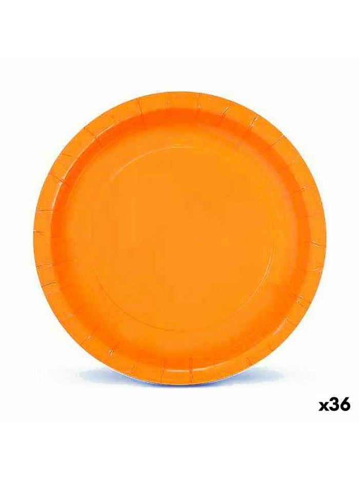 Plate set Algon Disposable 20 cm Cardboard Yellow 10 Pieces (36 Units)