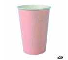 Set de Verres Algon Produits à usage unique Carton Rose 20 Pièces 220 ml (20 Unités)