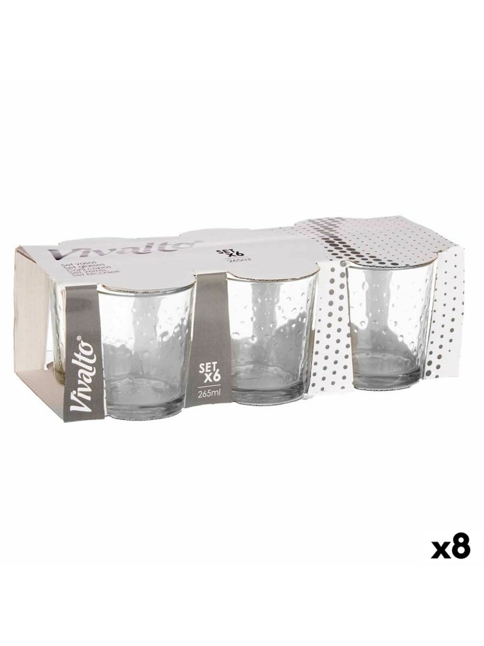 Set of glasses Points Transparent Glass 265 ml (8 Units)