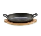 Cazuela para Servir Tapas Marrón Gris Bambú Hierro forjado 22,5 x 4,5 x 12,5 cm (12 Unidades)