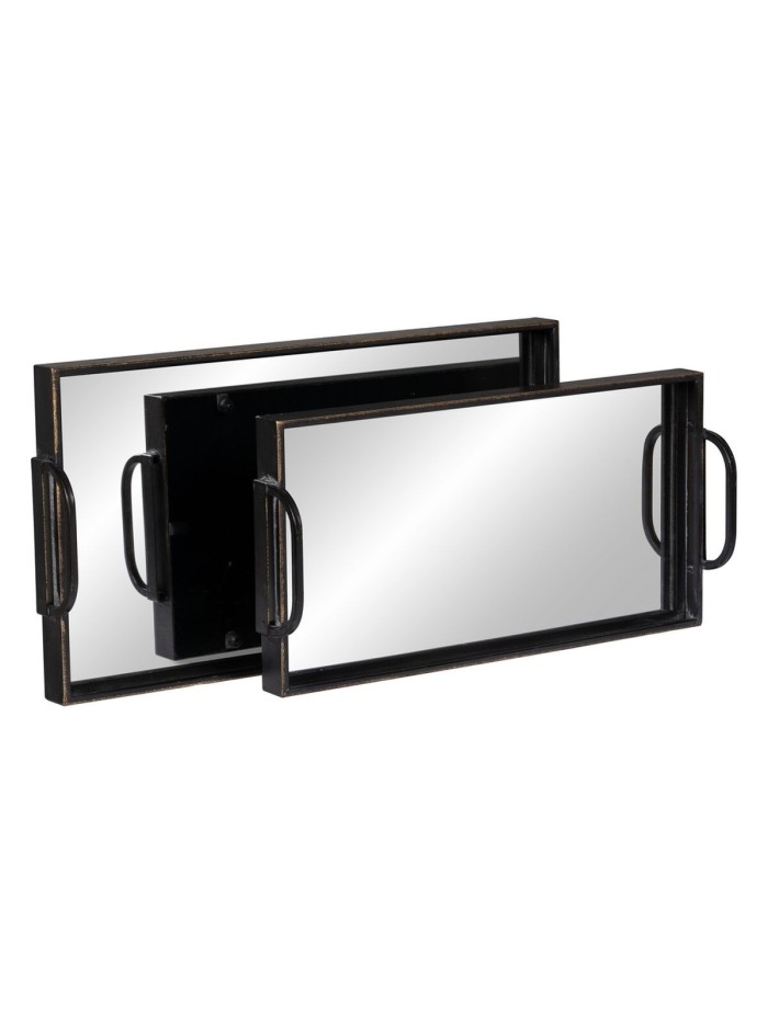Bandeja de Aperitivos Negro Hierro 55,5 x 29 x 9 cm (2 Unidades)