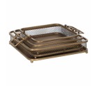 Plateau apéritif Doré Fer 40 x 40 x 10 cm