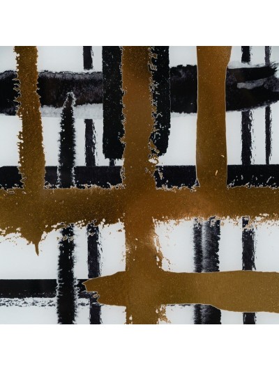 Bandeja de Aperitivos Blanco Negro Dorado PVC Cristal Abstracto 42 x 42 x 4,2 cm (2 Unidades)