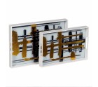 Snack tray White Black Golden PVC Crystal Abstract 45 x 31 x 4,2 cm (2 Units)