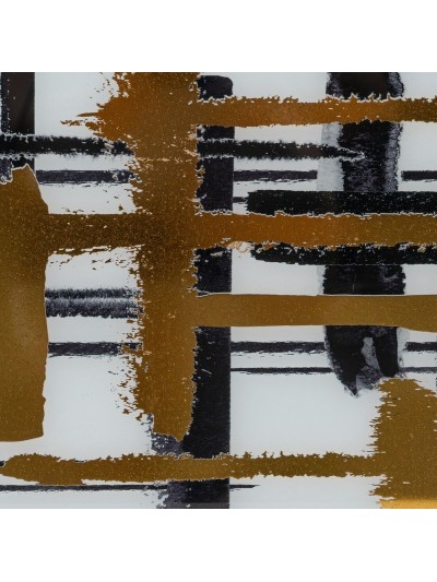 Snack tray White Black Golden PVC Crystal Abstract 45 x 31 x 4,2 cm (2 Units)