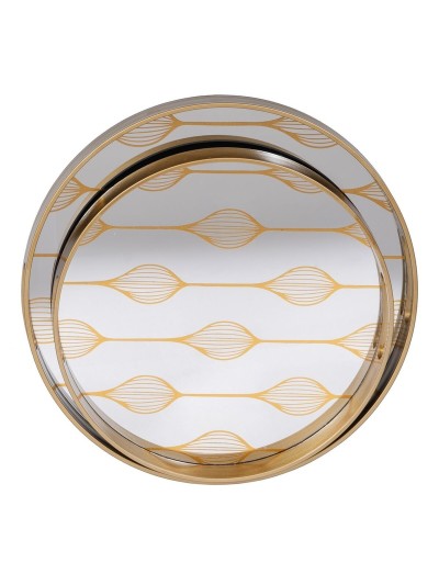 Bandeja de Aperitivos Dorado PVC Cristal 42 x 42 x 4,2 cm (2 Unidades)
