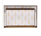 Bandeja de Aperitivos Dorado PVC Cristal 45 x 31 x 4,2 cm (2 Unidades)