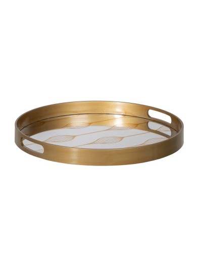 Snack tray Golden PVC Crystal 42 x 42 x 4,2 cm (2 Units)