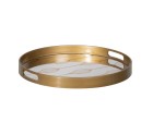 Snack tray Golden PVC Crystal 42 x 42 x 4,2 cm (2 Units)