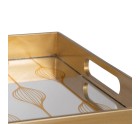 Bandeja de Aperitivos Dorado PVC Cristal 45 x 31 x 4,2 cm (2 Unidades)