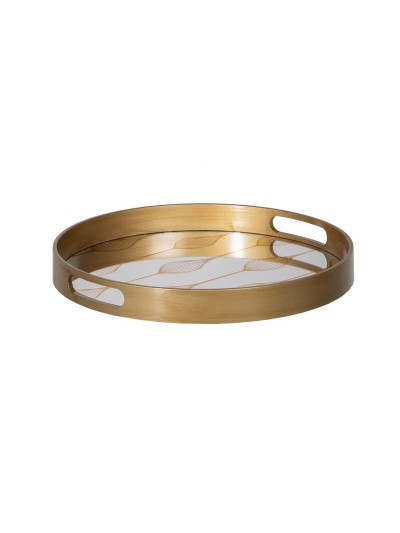 Snack tray Golden PVC Crystal 42 x 42 x 4,2 cm (2 Units)