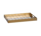 Bandeja de Aperitivos Dorado PVC Cristal 45 x 31 x 4,2 cm (2 Unidades)