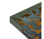 Bandeja de Aperitivos Azul Dorado PVC Cristal Peces 45 x 31 x 4,2 cm (2 Unidades)
