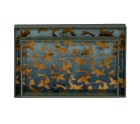 Plateau apéritif Bleu Doré PVC Verre Poissons 45 x 31 x 4,2 cm (2 Unités)