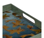 Bandeja de Aperitivos Azul Dorado PVC Cristal Peces 45 x 31 x 4,2 cm (2 Unidades)