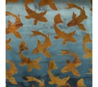 Bandeja de Aperitivos Azul Dorado PVC Cristal Peces 45 x 31 x 4,2 cm (2 Unidades)