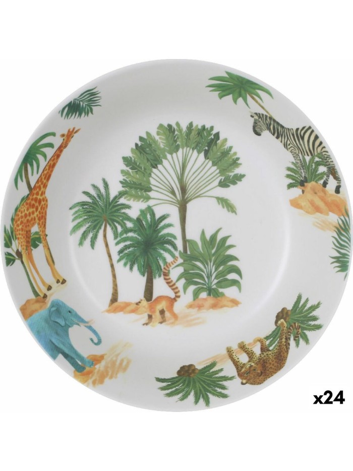 Plato Hondo La Mediterránea Sauvage Melamina 20 x 20 x 5 cm (24 Unidades)
