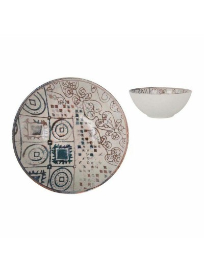 Bowl La Mediterránea Grecia Porcelain Blue Brown Ø 16 x 7 cm (24 Units)