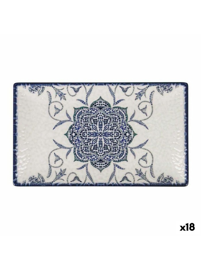 Plat à Gratin La Mediterránea Rosetta Porcelaine Rectangulaire 25,3 x 15 x 1,8 cm (18 Unités)