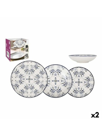 Set de Vajilla La Mediterránea Tesa 12 Piezas Porcelana (2 Unidades)