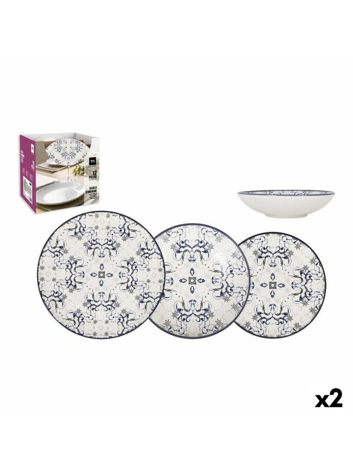 Dinnerware Set La Mediterránea Tesa 12 Pieces Porcelain (2 Units)