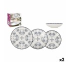 Set de Vajilla La Mediterránea Tesa 12 Piezas Porcelana (2 Unidades)