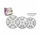 Set de Vajilla La Mediterránea Tesa 12 Piezas Porcelana (2 Unidades)
