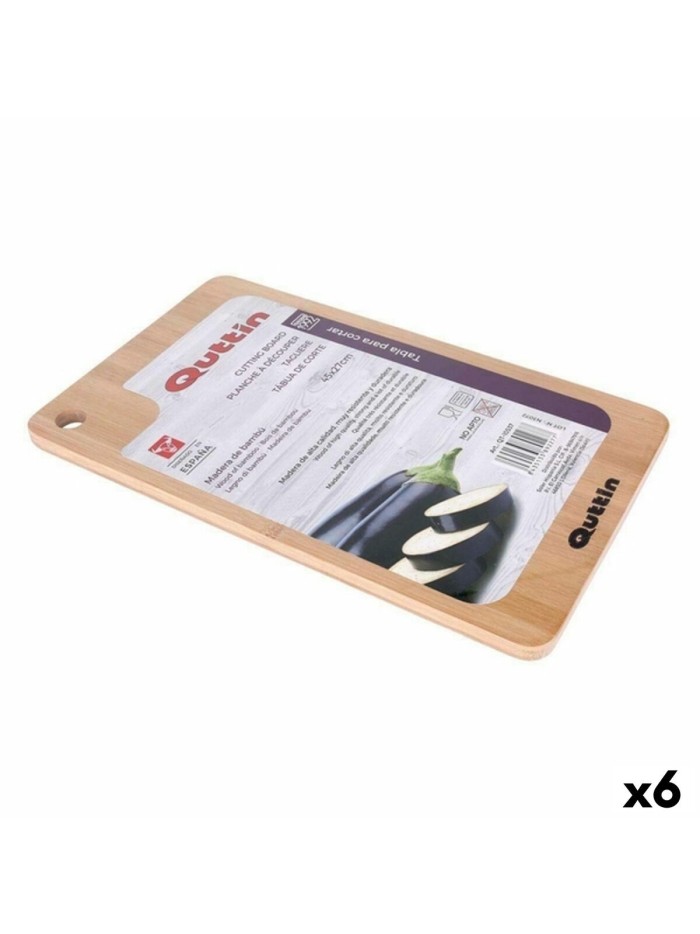 Tabla de Cocina de Bambú Quttin Quttin (45 x 27 cm) Bambú (6 Unidades)