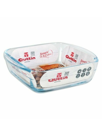 Bandeja para Horno Quttin 66603 1,1 L Vidrio Cuadrado 1,1 L 19,7 x 16,8 x 5,6 cm (10 Unidades)