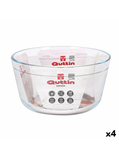 Bandeja para Horno Quttin 104639 Vidrio 2,9 L (4 Unidades) (21,5 cm)