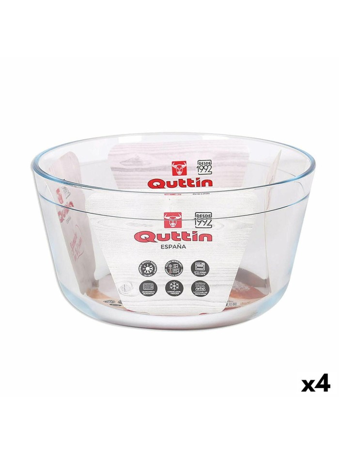 Baking tray Quttin 104639 Glass 2,9 L (4 Units) (21,5 cm)